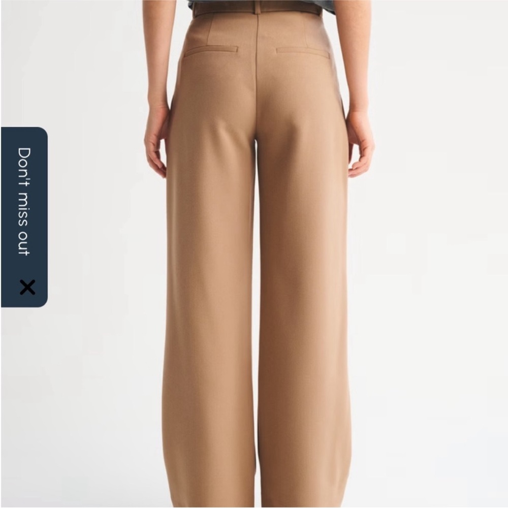 ABERCROMBIE & FITCH Sloane Wide-Leg Trouser Pants Tan Beige EUC Size Small Long - Picture 3 of 11